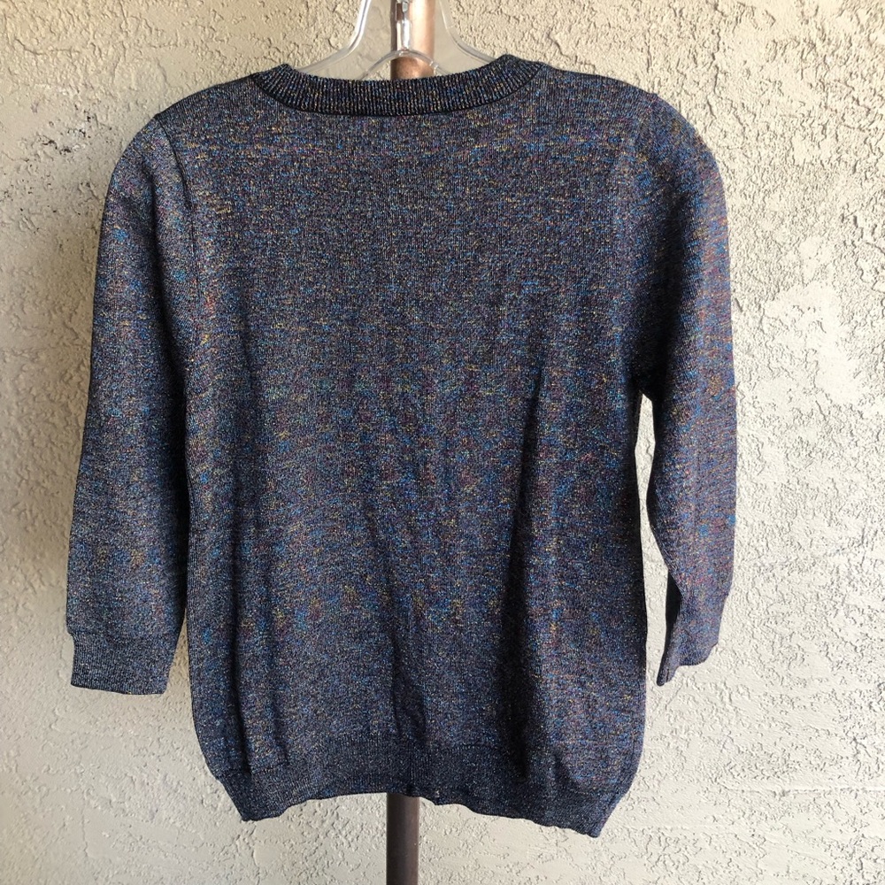 Modcloth Rainbow Metallic Button Front Cardigan S… - image 7